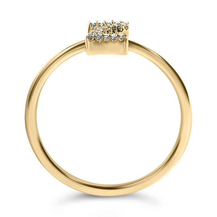 Diamond Accent Initial A-Z Ring in 10K Yellow Gold
