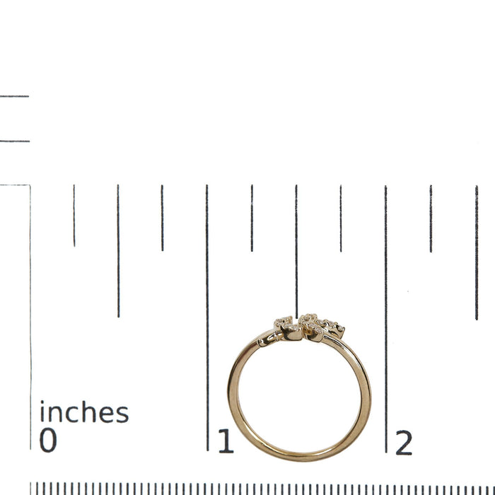 Anillo de hoja y rama con diamantes de 1/10 ct. p.t. en oro amarillo de 10K, foto 7