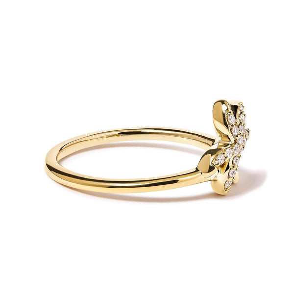 1/10 Ct. T.W. Diamond Palm Tree Statement Ring in 10K Yellow Gold, photo 2