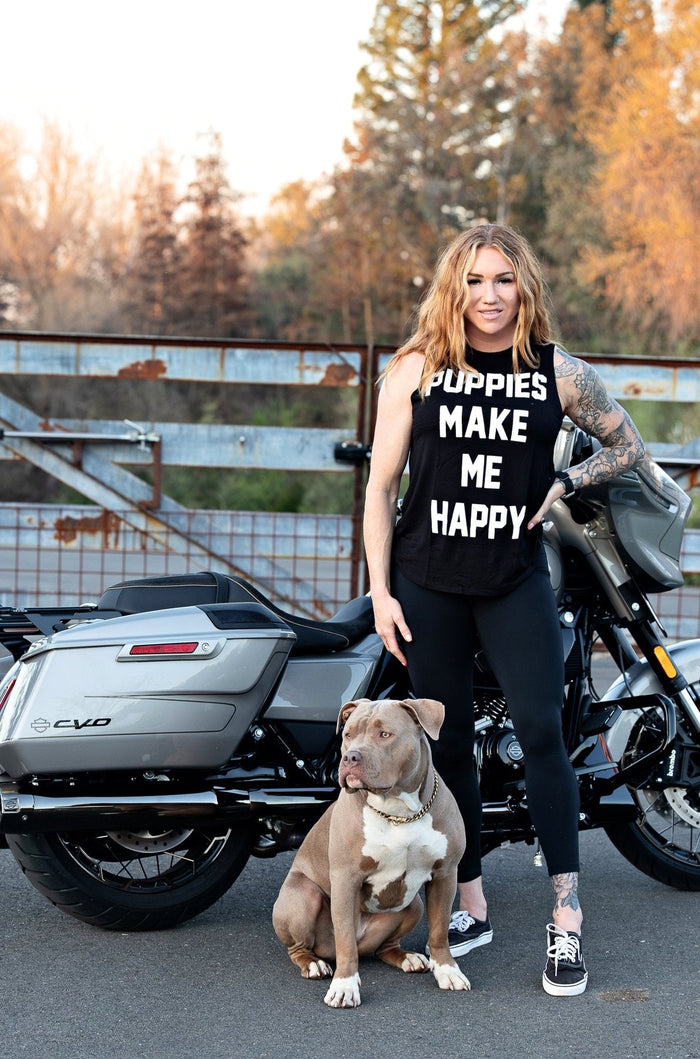 Puppies Make Me Happy Women's Sleeveless Tank