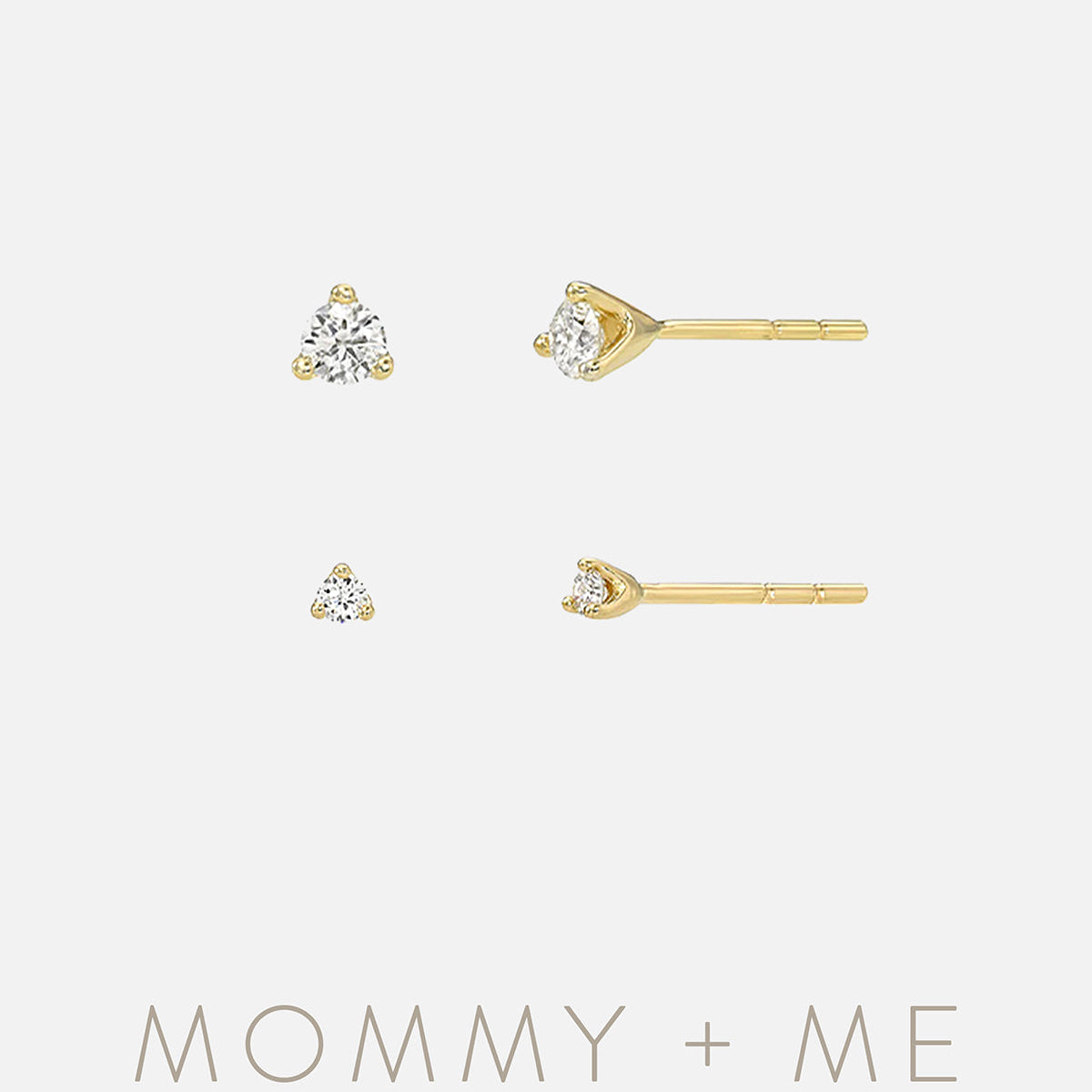 Conjunto Mommy and Me de aretes de diamante en oro de 14K, foto 1