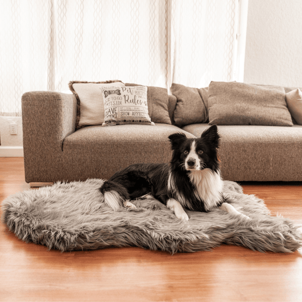 Cama ortopédica PupRug Curve de piel sintética para perro, gris carbón, foto 2