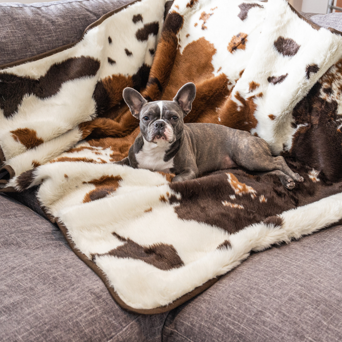 PupProtector Waterproof Throw Blanket, Brown Faux Cowhide, photo 12