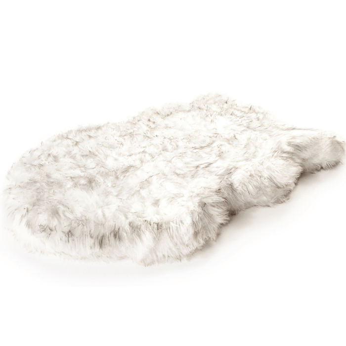 PupRug Curve Faux Fur Orthopedic Dog Bed, White with Brown Accents, photo 6