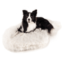 PupRug Curve Faux Fur Orthopedic Dog Bed, Polar White