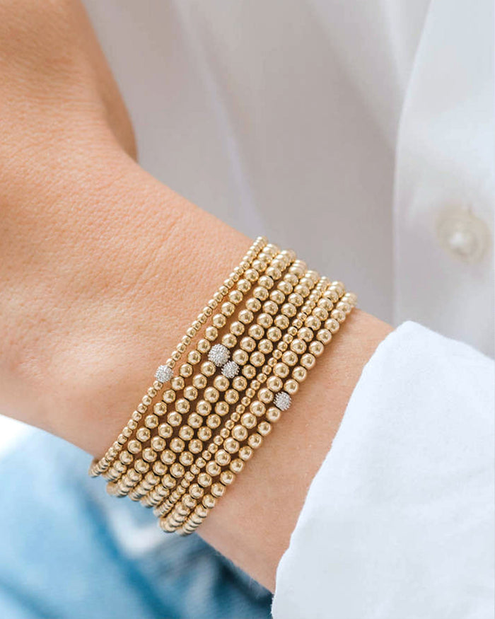 3mm Bead and Diamond Bead Bracelet, photo 3