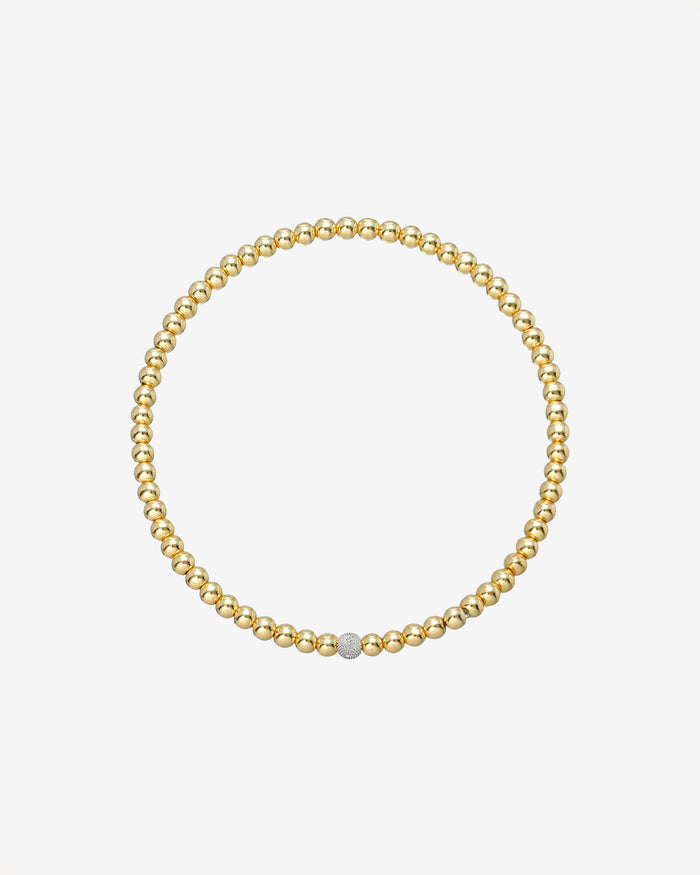 3mm Bead and Diamond Bead Bracelet, photo 1