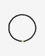 Pulsera de cuentas de ónix negro de 3 mm con cuenta de diamantes en oro de 14K, foto 1