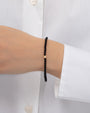 Pulsera de cuentas de ónix negro de 3 mm con cuenta de diamantes en oro de 14K, foto 3