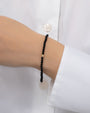 Pulsera de cuentas de ónix negro de 3 mm con cuenta de diamantes en oro de 14K, foto 4