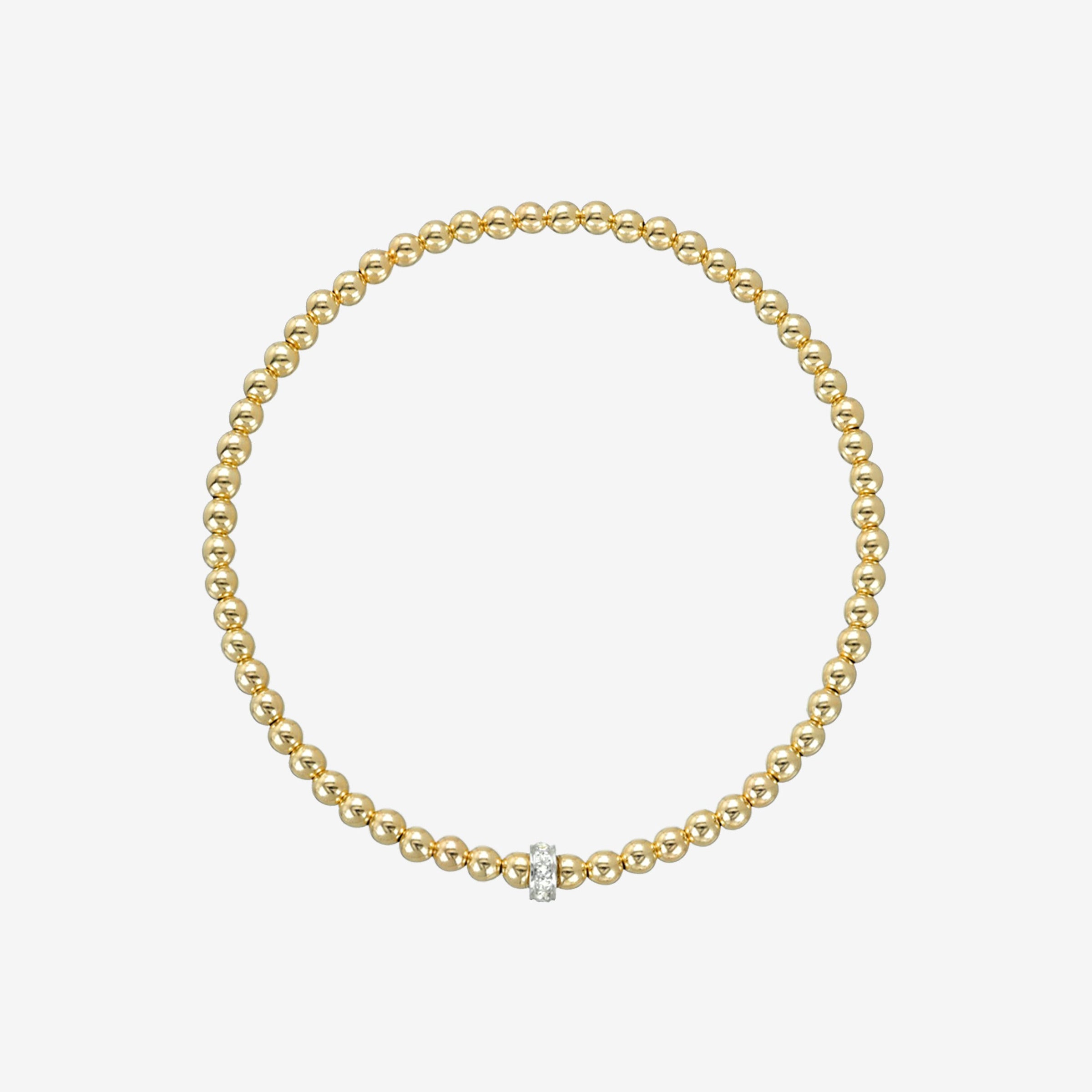 Diamond Bar 3mm Bead Bracelet, photo 1