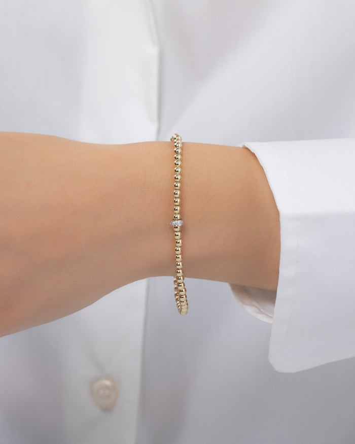 Diamond Bar 3mm Bead Bracelet, photo 6