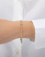 Pulsera segmentada de cuentas de 3 mm con barras de diamantes, foto 2