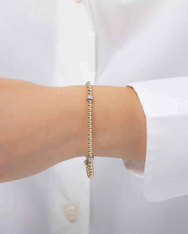 3mm Segment Bead and Diamond Bar Bracelet, photo 2