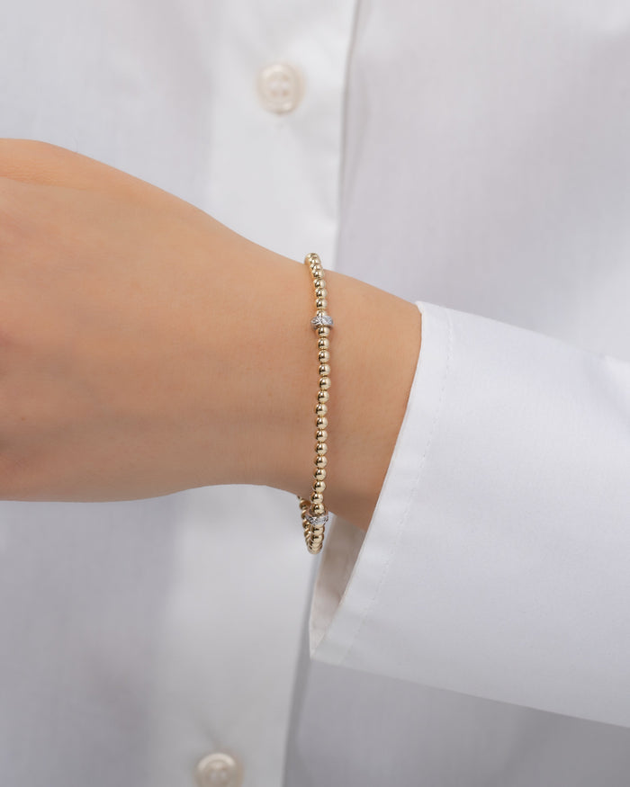 Pulsera segmentada de cuentas de 3 mm con barras de diamantes, foto 4