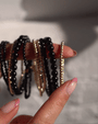 Pulsera de cuentas de ónix negro de 3 mm con cuenta de diamantes en oro de 14K, foto 5