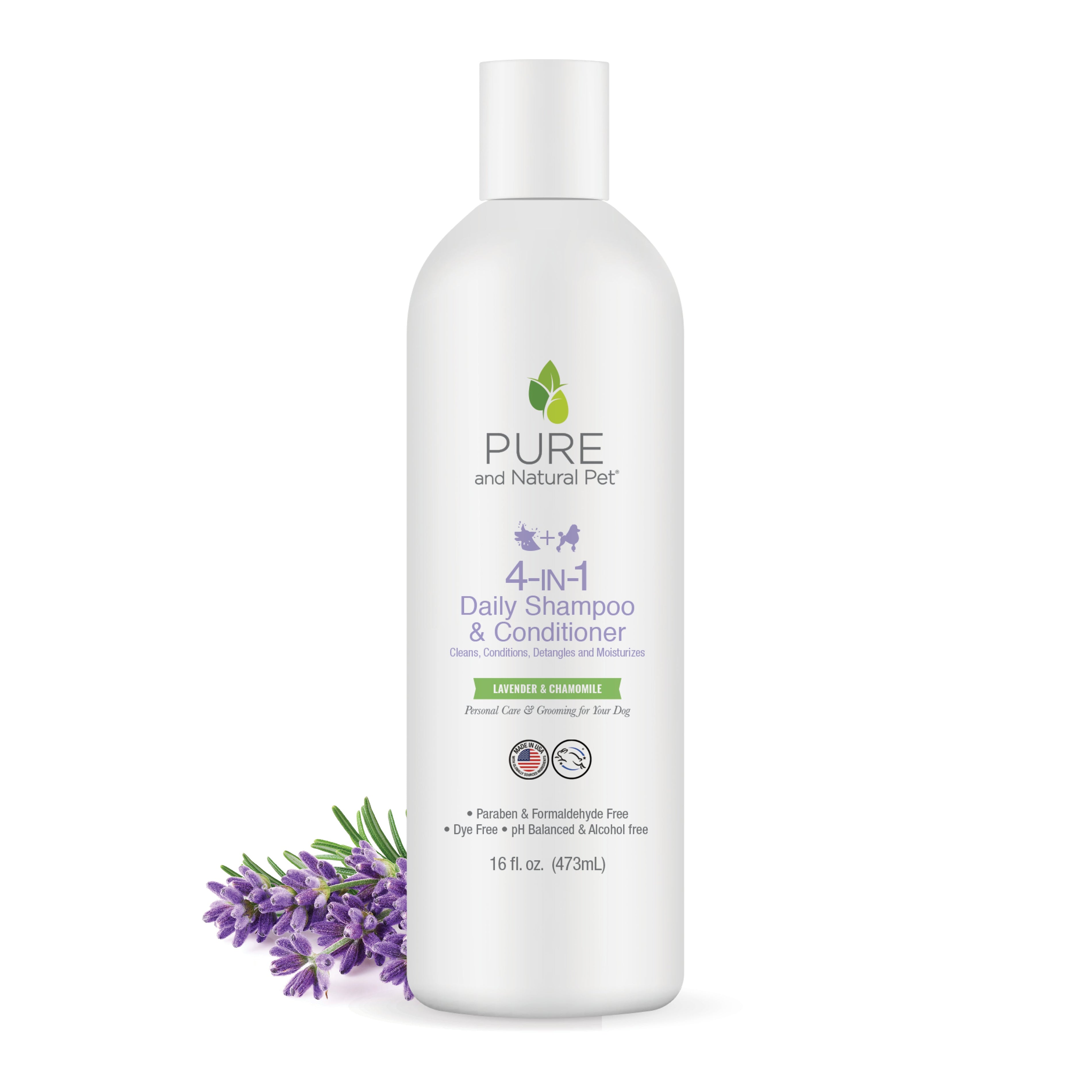 4-in-1 Daily Shampoo and Conditioner for Dogs, Lavender and Chamomile