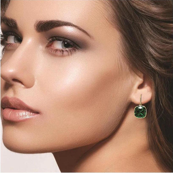 4.50 CTW Lab-Created Emerald Earrings in Sterling Silver, photo 2