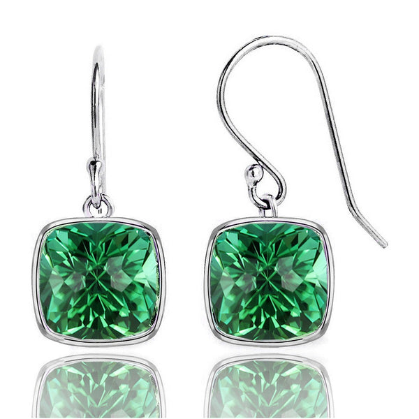 9.00 CTW Lab-Created Sapphire and Emerald Drop Earring Set, photo 2