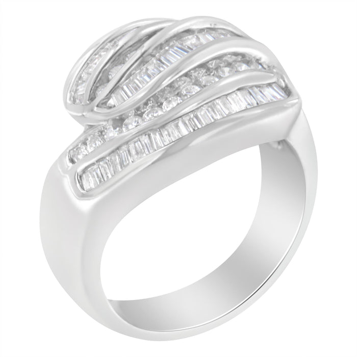 1 Ct. T.W. Diamond Bypass Band Ring in 14K White Gold, photo 2