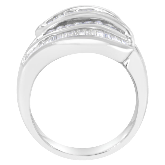 1 Ct. T.W. Diamond Bypass Band Ring in 14K White Gold, photo 4