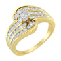 1 1/2 Ct. T.W. Diamond Cocktail Bypass Ring in 14K Yellow Gold, photo 2