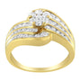 1 1/2 Ct. T.W. Diamond Cocktail Bypass Ring in 14K Yellow Gold, photo 4