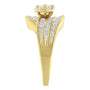 1 1/2 Ct. T.W. Diamond Cocktail Bypass Ring in 14K Yellow Gold, photo 6