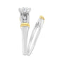Conjunto de anillos de compromiso de cóctel con diamantes marquesa de 1/3 ct. p.t. en oro amarillo y blanco de 14K, foto 6