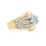 Anillo de compromiso de racimo de canal en forma de chevrón con diamantes de 2 1/3 ct. p.t. en oro amarillo de 14K, foto 2