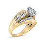 2 1/3 Ct. T.W. Diamond Cluster Channel-Set Chevron-Shaped Band Engagement Ring and Wedding Band Set in 14K Yellow Gold, photo 4