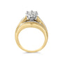 2 1/3 Ct. T.W. Diamond Cluster Channel-Set Chevron-Shaped Band Engagement Ring and Wedding Band Set in 14K Yellow Gold, photo 6