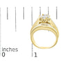 2 1/3 Ct. T.W. Diamond Cluster Channel-Set Chevron-Shaped Band Engagement Ring and Wedding Band Set in 14K Yellow Gold, photo 8