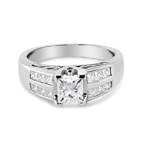 1 1/4 Ct. T.W. Princess-Cut Diamond Channel-Set Engagement Ring in 14K White Gold, photo 1