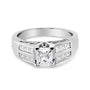 Anillo de compromiso de canal con diamantes talla princesa de 1 1/4 ct. p.t. en oro blanco de 14K, foto 1