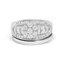 1 Ct. T.W. Round and Baguette Diamond Cluster Bridal Set in 14K White Gold, photo 1
