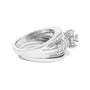1 Ct. T.W. Round and Baguette Diamond Cluster Bridal Set in 14K White Gold, photo 2