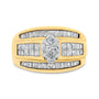1 1/2 Ct. T.W. Pie, Princess and Baguette-Cut Diamond Marquise-Shaped Engagement Cocktail Ring Band in 14K Yellow Gold, photo 1