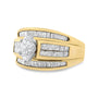 1 1/2 Ct. T.W. Pie, Princess and Baguette-Cut Diamond Marquise-Shaped Engagement Cocktail Ring Band in 14K Yellow Gold, photo 2