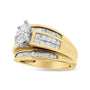 1 1/2 Ct. T.W. Pie, Princess and Baguette-Cut Diamond Marquise-Shaped Engagement Cocktail Ring Band in 14K Yellow Gold, photo 5