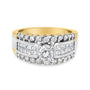 1 1/2 Ct. T.W. Round and Princess-Cut Diamond Band Ring in 14K Yellow and White Gold, photo 1