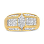 1 3/4 Ct. T.W. Round, Baguette, Princess and Pie-Cut Diamond Ring in 14K Yellow and White Gold, photo 1