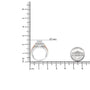 1 1/8 Ct. T.W. Princess and Round-Cut Diamond Art Deco Style Triple Shank Halo Cocktail Ring in 14K White and Rose Gold, photo 6