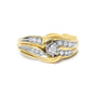 Anillo bypass con motivo de ola con diamantes redondos de 1/4 ct. p.t. en oro amarillo de 14K, foto 1