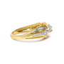 Anillo bypass con motivo de ola con diamantes redondos de 1/4 ct. p.t. en oro amarillo de 14K, foto 2