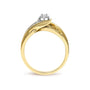 Anillo bypass con motivo de ola con diamantes redondos de 1/4 ct. p.t. en oro amarillo de 14K, foto 6