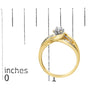 Anillo bypass con motivo de ola con diamantes redondos de 1/4 ct. p.t. en oro amarillo de 14K, foto 7