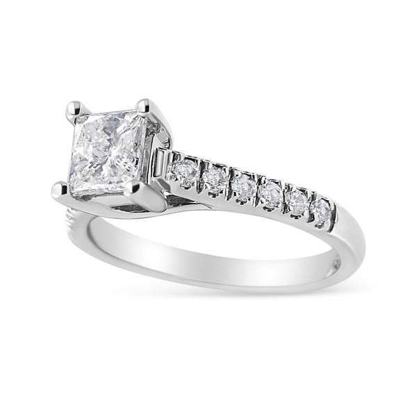 1 1/5 Ct. T.W. 4-Prong-Set Princess Diamond Classic Engagement Ring in 14K White Gold, photo 2