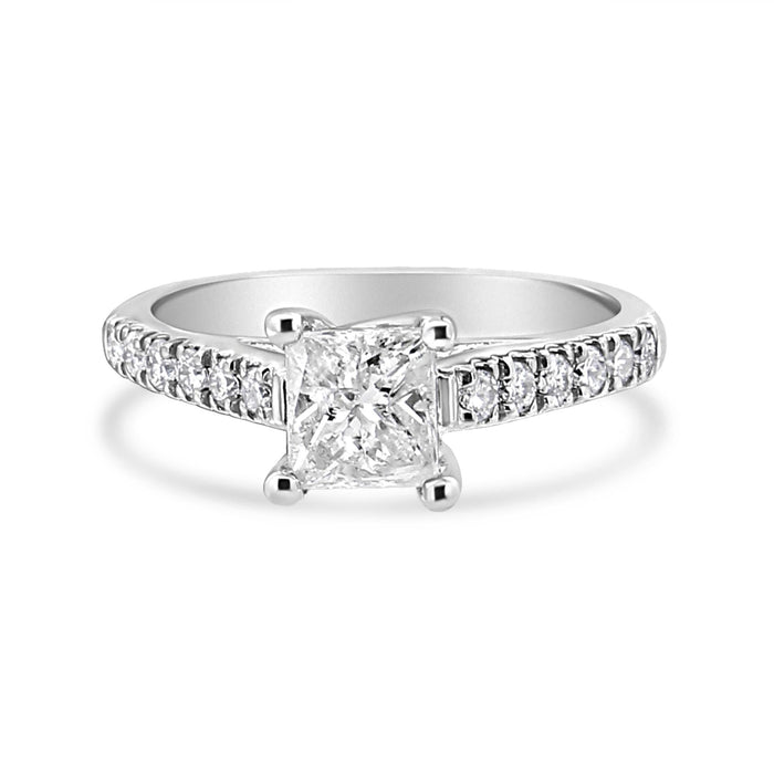 1 1/5 Ct. T.W. 4-Prong-Set Princess Diamond Classic Engagement Ring in 14K White Gold, photo 4