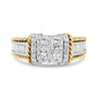 1 1/2 Ct. T.W. Invisible-Set Princess-Cut Diamond Quad Style Engagement Ring in 14K White and Yellow Gold, photo 1